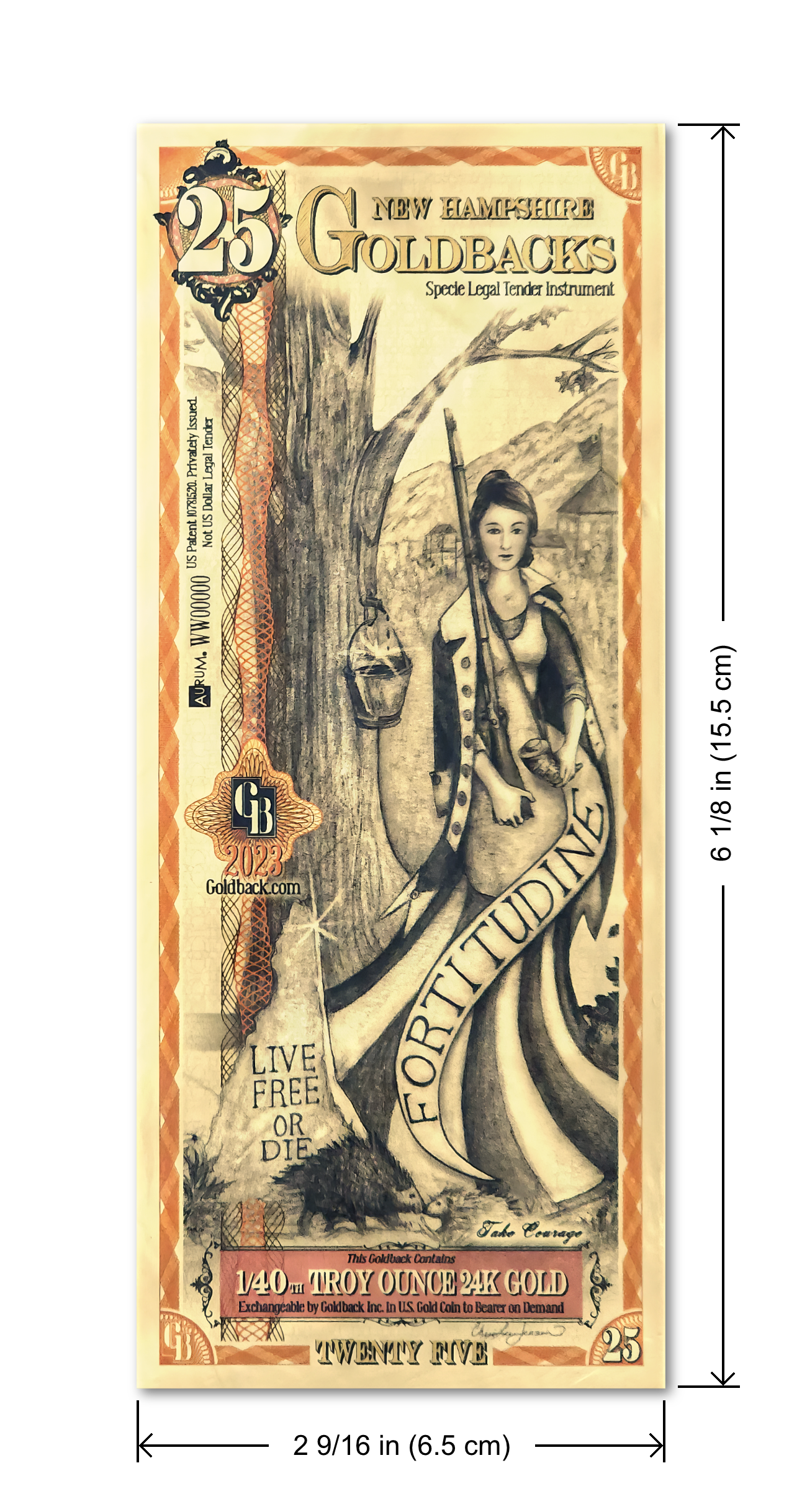 2024 New Hampshire - 25 GoldBack