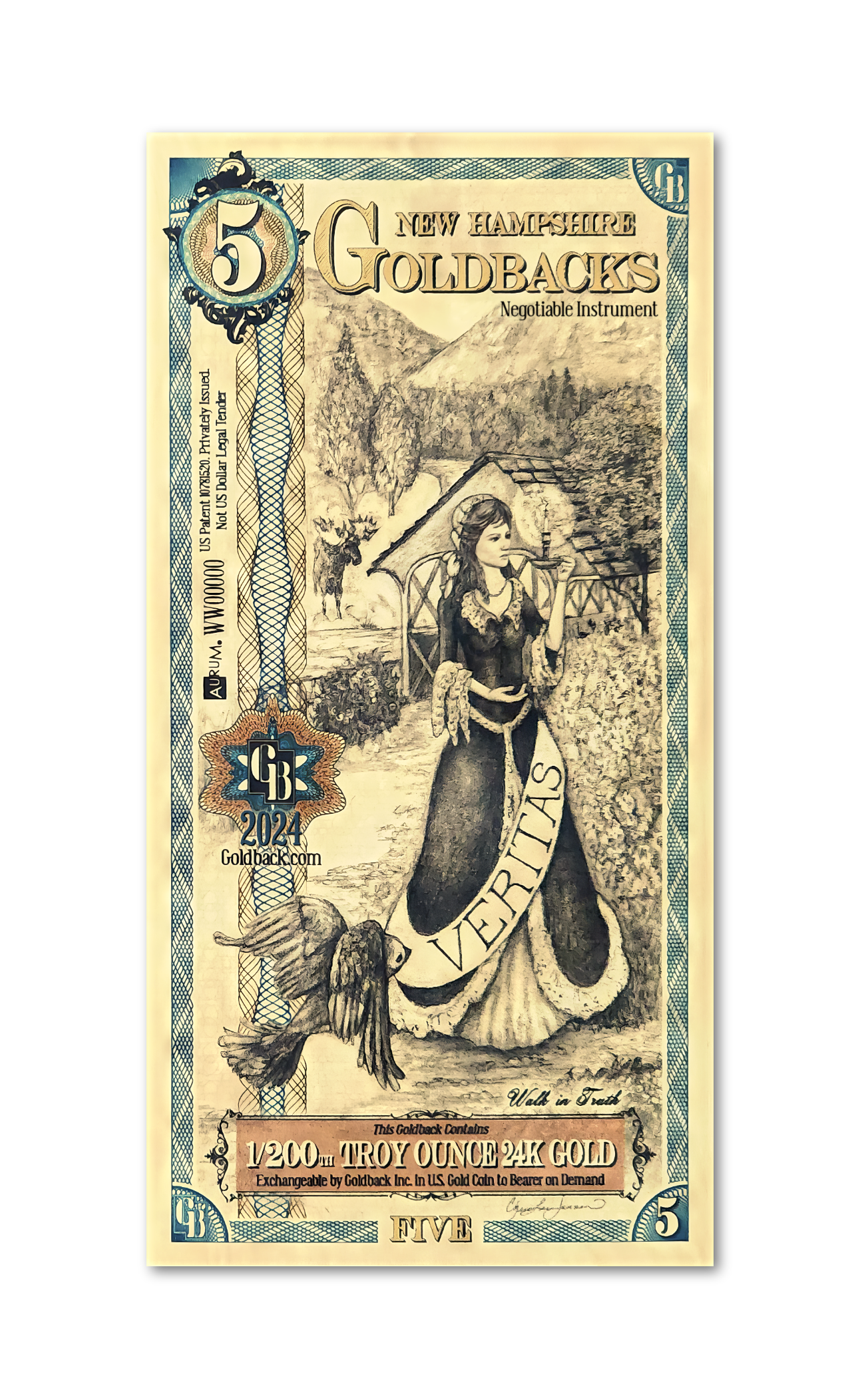2024 New Hampshire - 5 GoldBack