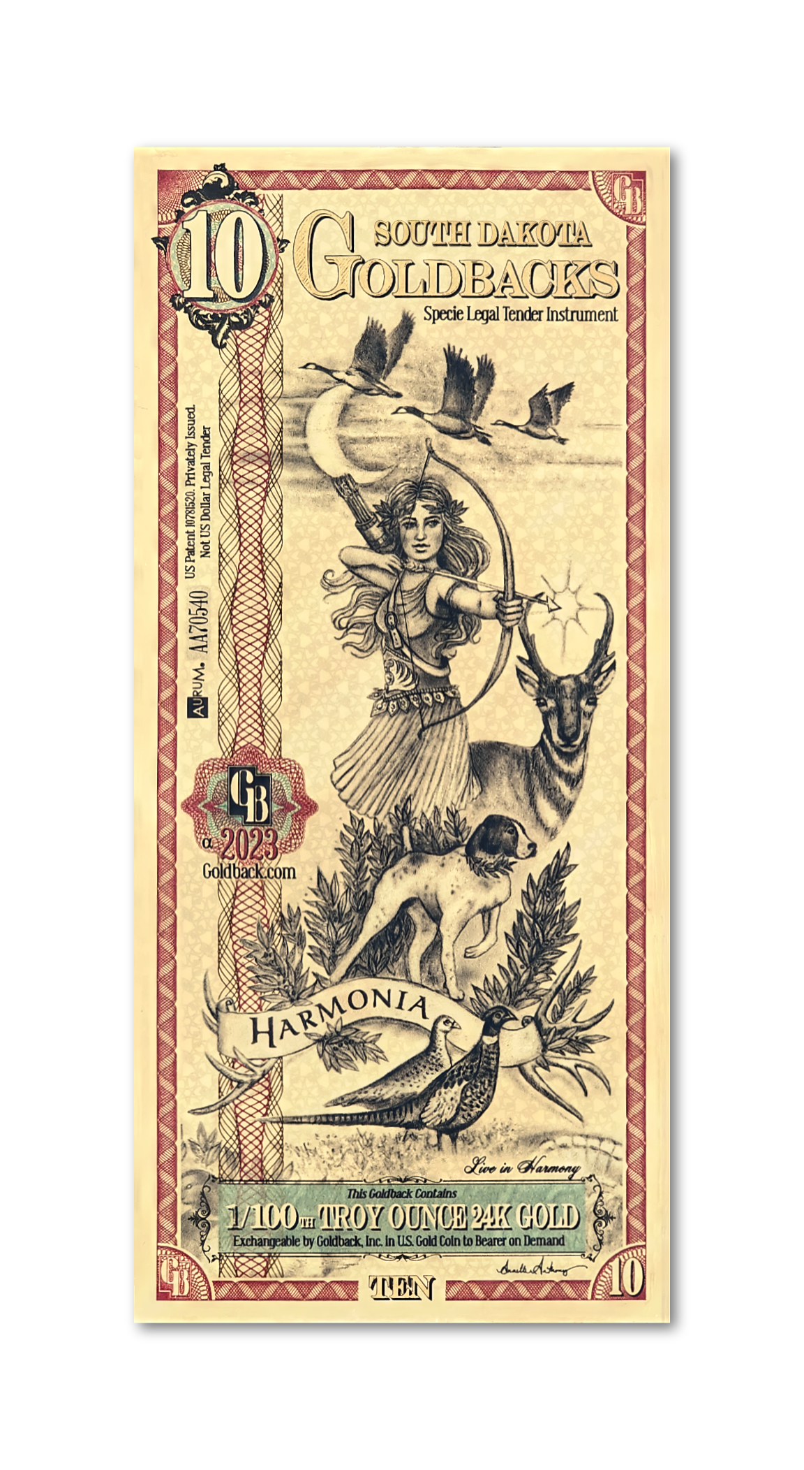 2023 South Dakota - 10 GoldBack