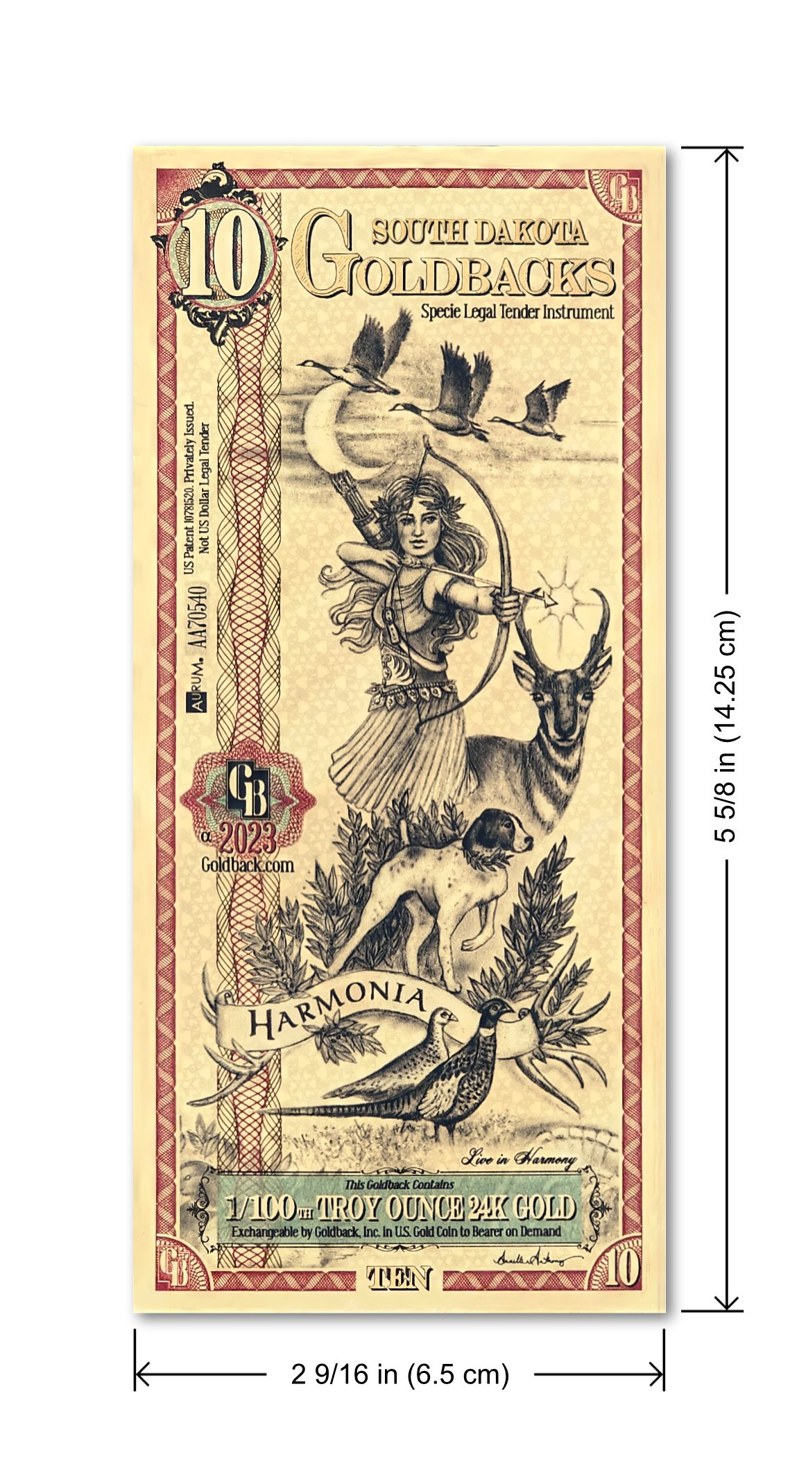 2023 South Dakota - 10 GoldBack