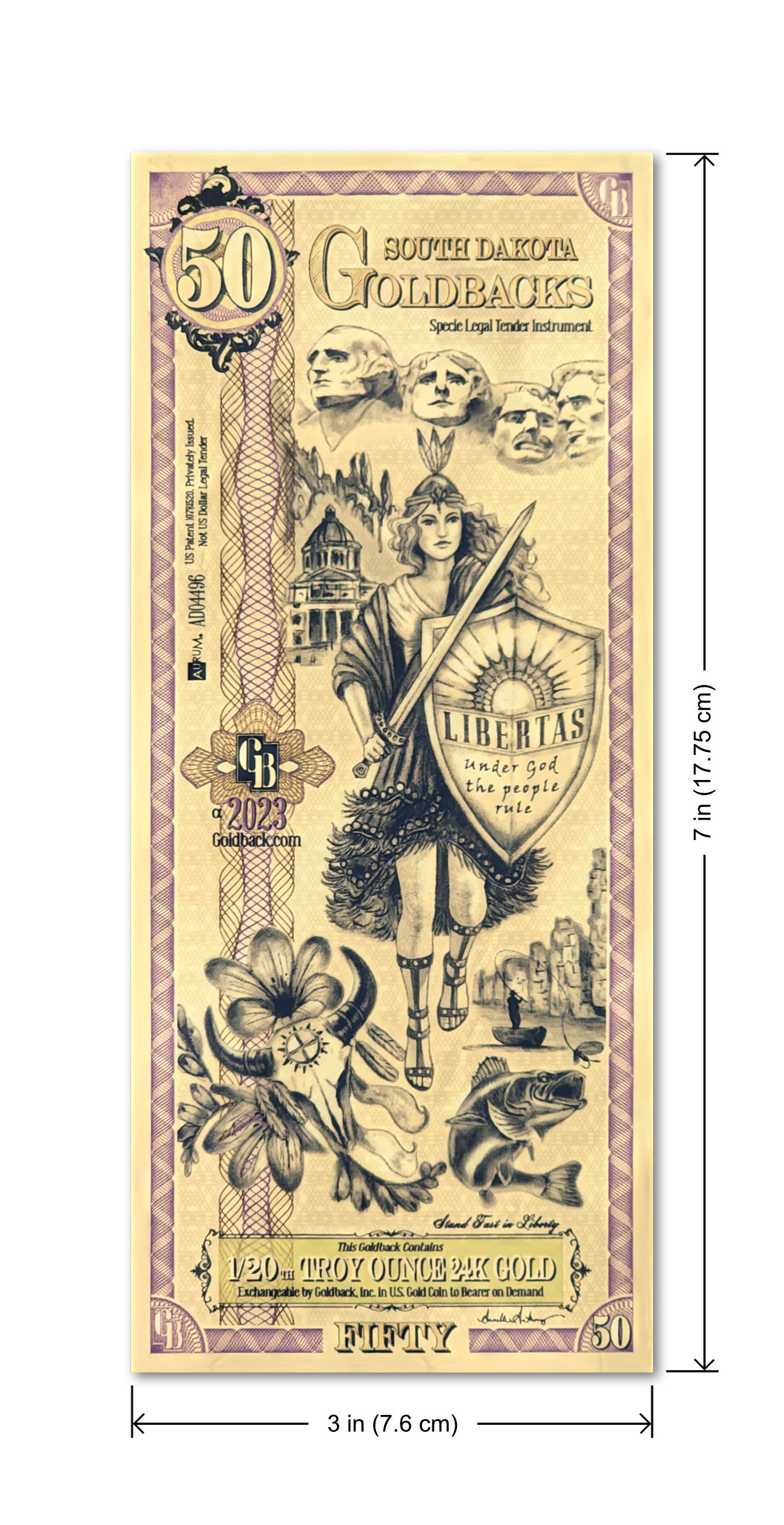 2023 South Dakota - 50 GoldBack