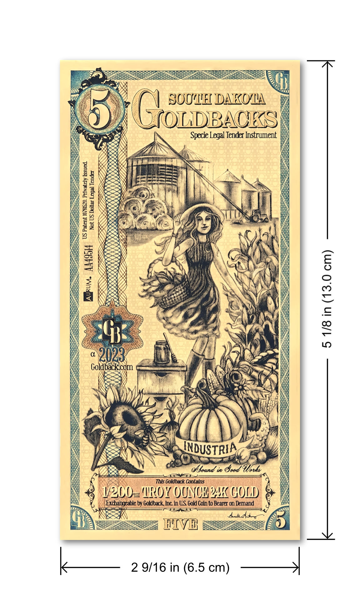 2023 South Dakota - 5 GoldBack
