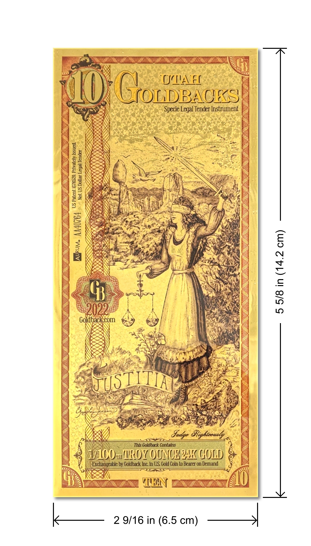 2024 Utah - 10 GoldBack