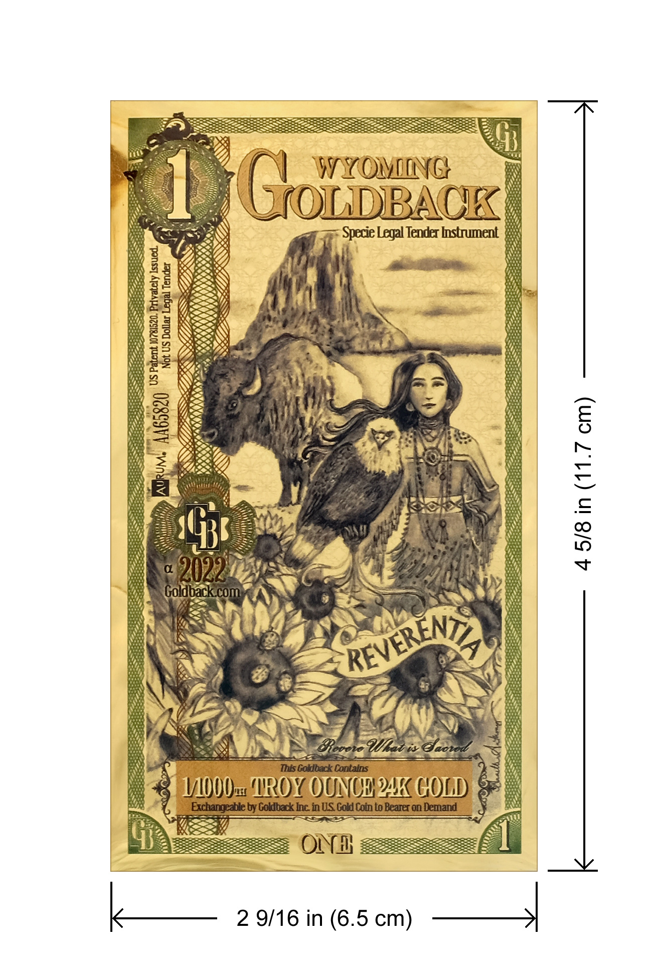 2022 Wyoming - 1 GoldBack