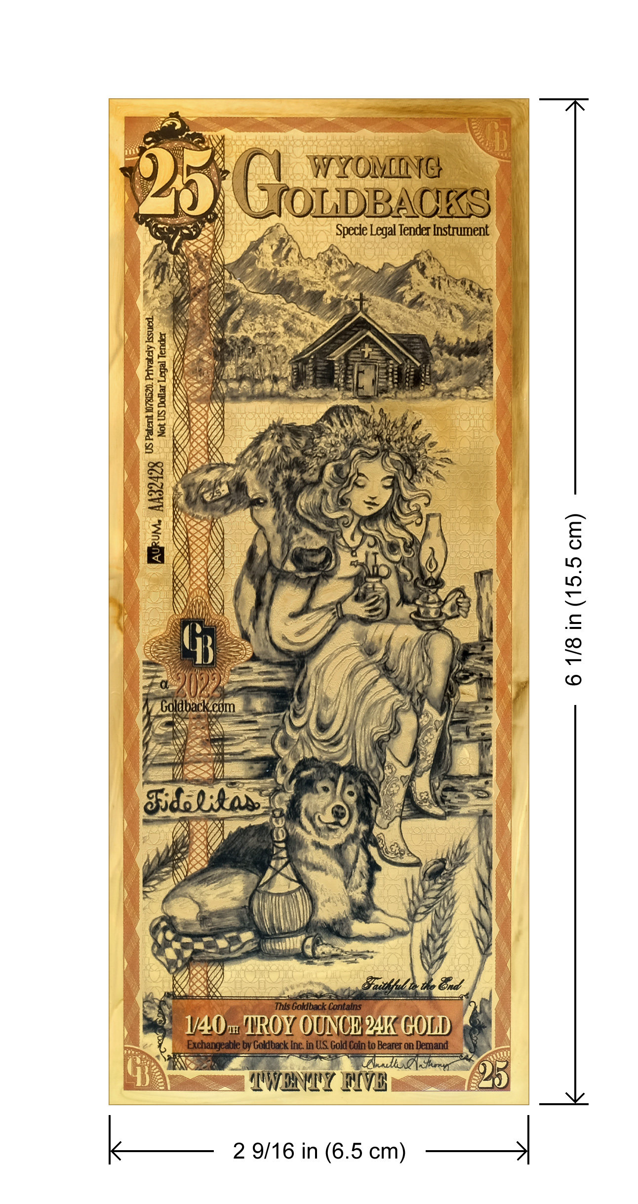 2022 Wyoming - 25 GoldBack
